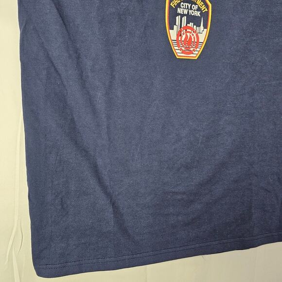 FDNY Blue Jerzee T Shirt Mens Medium Short Sleeve New York Fire Dept Y2K - Picture 4 of 11